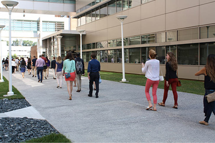 Congressional staff arrive on the FDA White Oak Campus in Silver Spring, MD for a first-hand look inside medical device research labs.